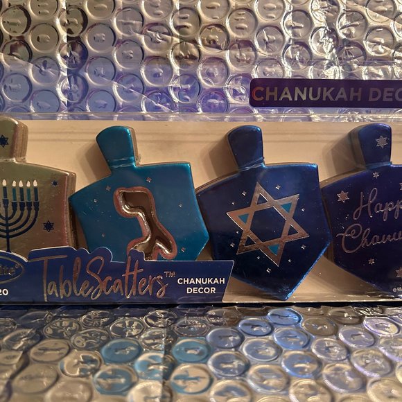 Chanukah Hanukkah TABLE SCATTERS Decor Menorah Dreidel Size 2.5" Rite Lite NEW!! - Picture 1 of 5